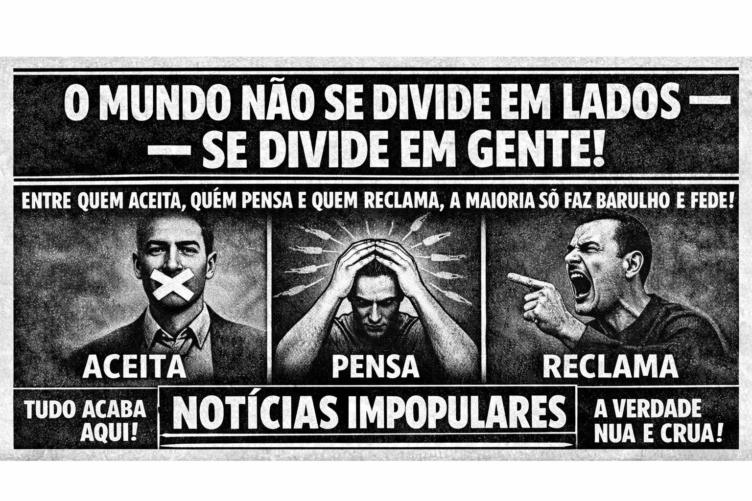 O MUNDO NÃO SE DIVIDE EM LADOS — SE DIVIDE EM GENTE