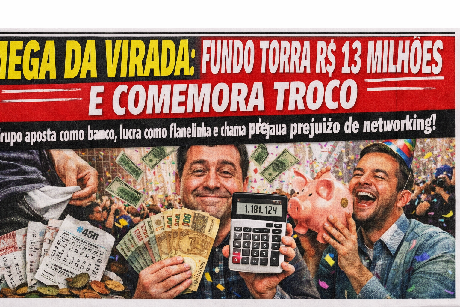 MEGA DA VIRADA: FUNDO TORRA R$ 13 MILHÕES E COMEMORA TROCO